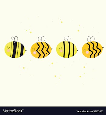 cartoon of several bees he looked