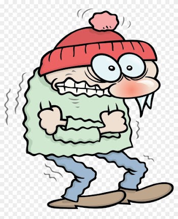 Cartoon Of Shivering Man - Person Who Is Cold