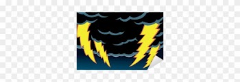 Cartoon Of Thunder Clouds With Scary Lightning - Thunder And Lightning Cartoon