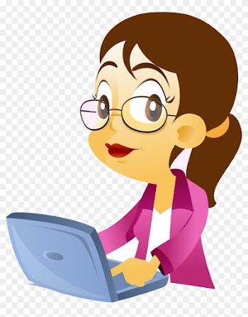 Cartoon Office Cubicle Illustration - Office Girls