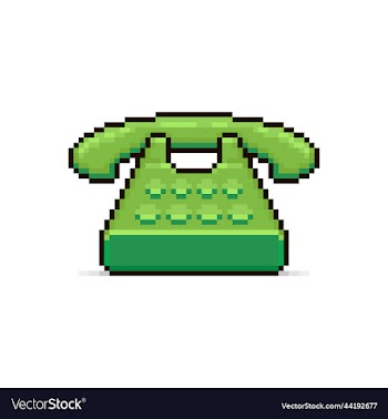 cartoon old green telephone