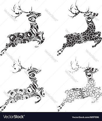 Cartoon Ornamental Deer vector image
