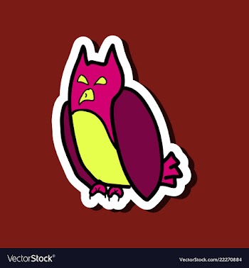 Cartoon owl background halloween poster vector image