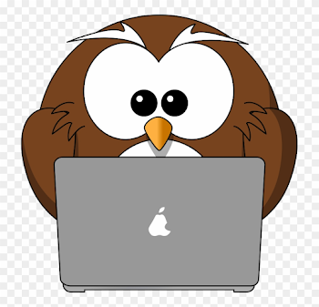 Cartoon Owl Clipart Jpg - Cartoon Owl On Computer - Png Download ...