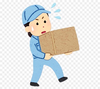 cartoon package delivery construction worker