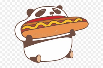Cartoon Panda Eating Food