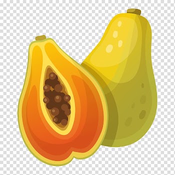Cartoon Papaya Illustration, fruit,pear transparent background PNG clipart