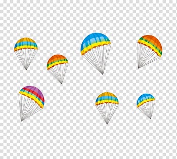 Cartoon Parachute, Color cartoon parachute transparent background PNG clipart