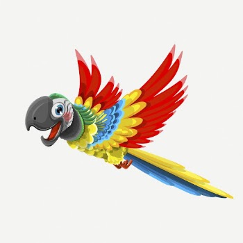 Cartoon parrot character clipart, animal | Free PSD - rawpixel