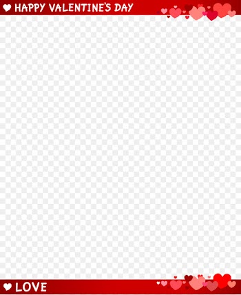 Cartoon Pattern - Happy Valentine's Day Border Vector 