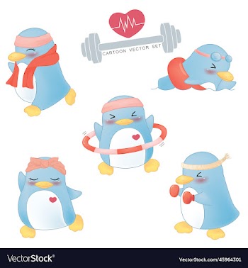 cartoon penguins and exercises