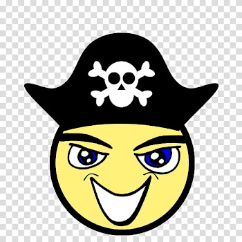 Cartoon people, black and yellow pirate emoji transparent background PNG clipart