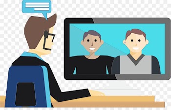 cartoon people head conversation text