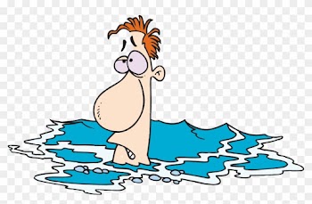 Cartoon People Swimming - Drowning Clipart Png