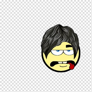 Cartoon people, yellow emoticon with wig transparent background PNG clipart