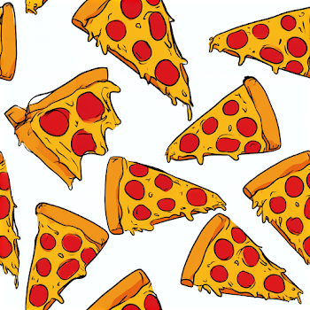Cartoon Pepperoni Pizza Slice Pattern