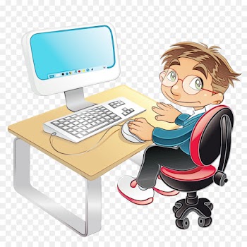 cartoon personal computer computer desk output device clip art