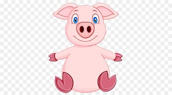 cartoon pink domestic pig suidae nose