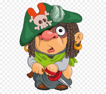 Cartoon Piracy Drawing Illustration - Pirates put pants 