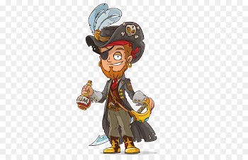 Cartoon Piracy Illustration - Pirate with machete 