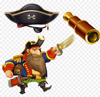 Cartoon Piracy Pirates of the Caribbean Illustration - Stock Vector Pirate hat telescope 
