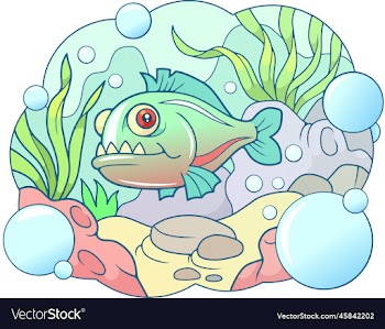 cartoon piranha fish