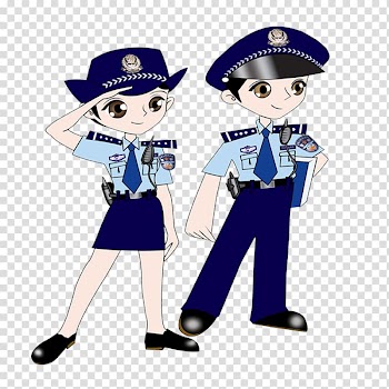 Cartoon Police officer Animation, Police elements transparent background PNG clipart