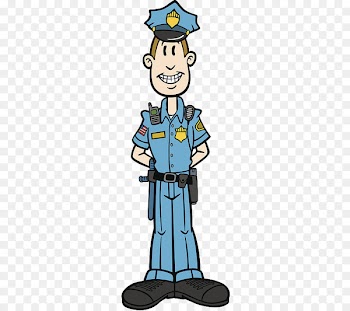 Cartoon Police officer Illustration - A smiling police figure 