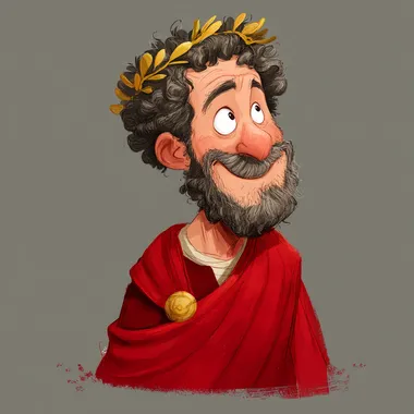 Cartoon Portrait of Marcus Aurelius Smiling Cartoon Portrait of Marcus Aurelius Smiling