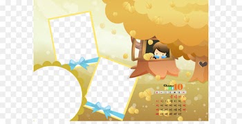 Cartoon Poster Illustration - Calendar Template 