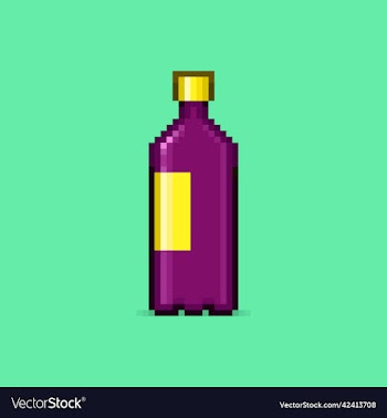 cartoon purple bottle of soda or cola