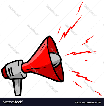 Cartoon red megaphone icon Royalty Free Vector Image