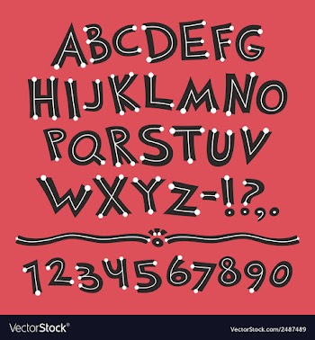  					Cartoon Retro Font with Dots on Red Background vector image														