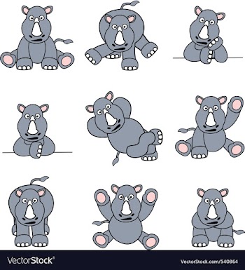 Cartoon rhinoceros vector image