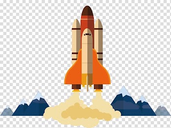 Cartoon rocket rises transparent background PNG clipart
