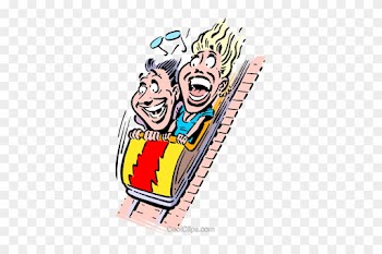 Cartoon Roller Coaster Royalty Free Vector Clip Art - People On A Roller Coaster Clipart
