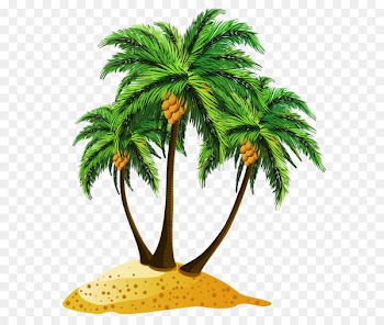Cartoon Royalty-free Island Illustration - Transparent Beach Palms Decor PNG Clipart 