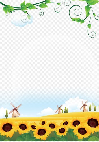 Cartoon Royalty-free Wallpaper - Sunflower Children grow up album template 