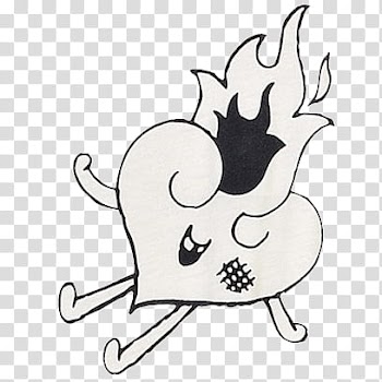 Cartoon s, heart on fire drawing transparent background PNG clipart