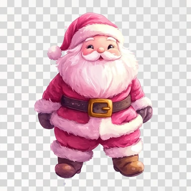 cartoon santa clause, pink color, cartoon illustration water