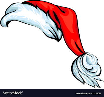 Cartoon Santa hat isolated on white Royalty Free Vector