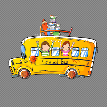 Cartoon School Bus Transparent Image