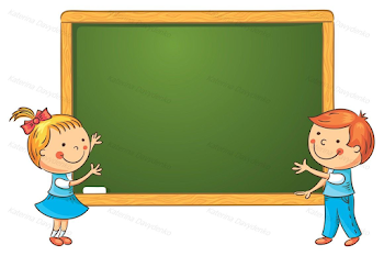 Cartoon schoolchildren at the blackboard in the classroom By ...