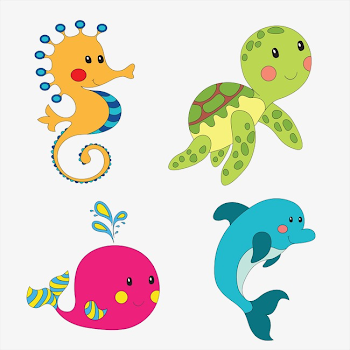 Cartoon Sea Creatures, Cartoon Clipart, Sea Clipart, Cartoon PNG ...