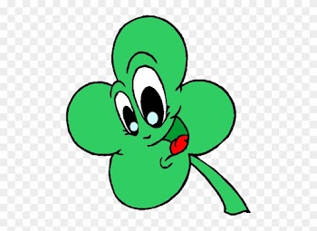 Cartoon Shamrock Clipart - Four Leaf Clover Smiley