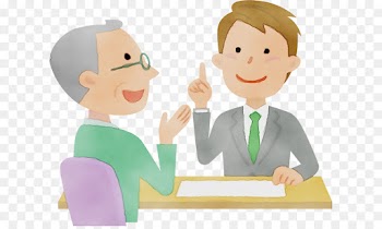 cartoon sharing conversation job gesture