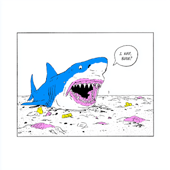 Cartoon Shark with Open Mouth