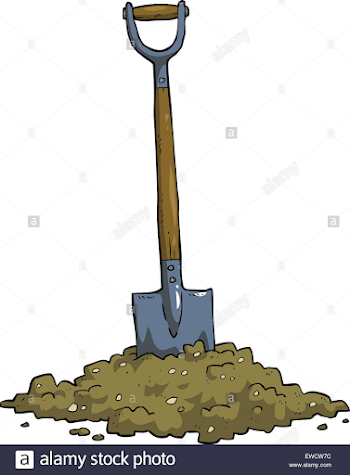 Cartoon shovel in the ground Stock Photo: 84491104 - Alamy