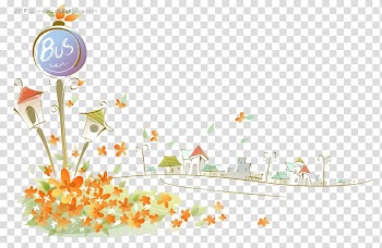 Cartoon Silhouette Illustration, small town transparent background PNG clipart