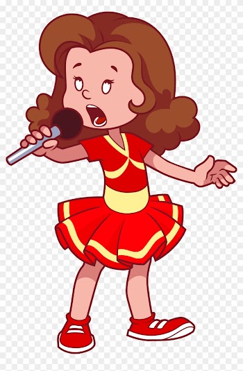 Cartoon Singing Girl Clip Art - Girl Cartoon Png